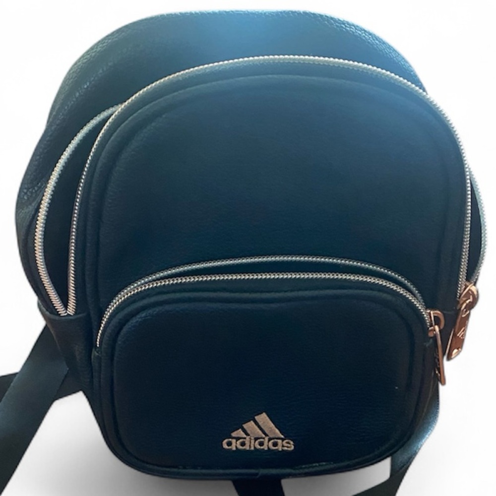 Adidas Black Backpack with Rose Gold Zipper
